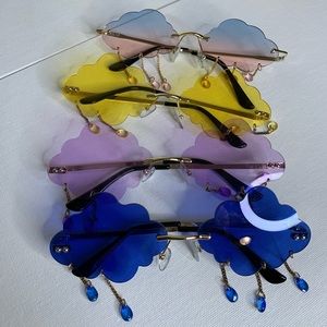 A set of Cloud Shaped Fashion Sunglasses | one size | color: Yellow, Purple…